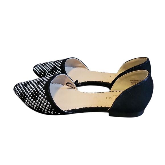 Isaac Mizrahi D'Orsay Black Suede Studded Pointed Toe Loafer Ballet Flats 7.5 - Picture 3 of 12